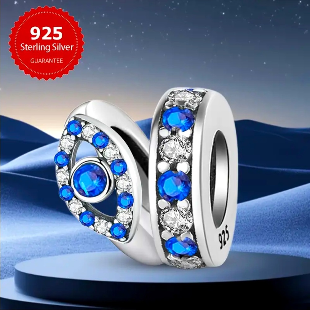 925 🧿 EVIL EYE SNAKE CHARM FOR PANDORA BRACELETS & MOST OTHERS-NEW